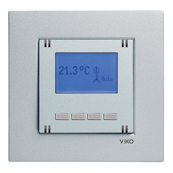 VİKO Novella/Trenda 92605094 Programlanabilir Dijital Termostat Isıtma [Gümüş]
