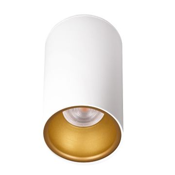 MOLLED MOL360-2 6x10 cm Beyaz-Gold Sıva Üstü Silindir Spot Kasası (Metal - GU10 Duylu)