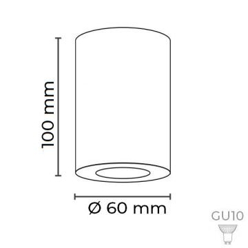 MOLLED MOL360-3 10x10 cm Beyaz-Siyah Sıva Üstü Silindir Spot Kasası (Metal - GU10 Duylu)