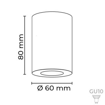 MOLLED MOL360-4 6x10 cm Beyaz-Bakır Sıva Üstü Silindir Spot Kasası (Metal - GU10 Duylu)