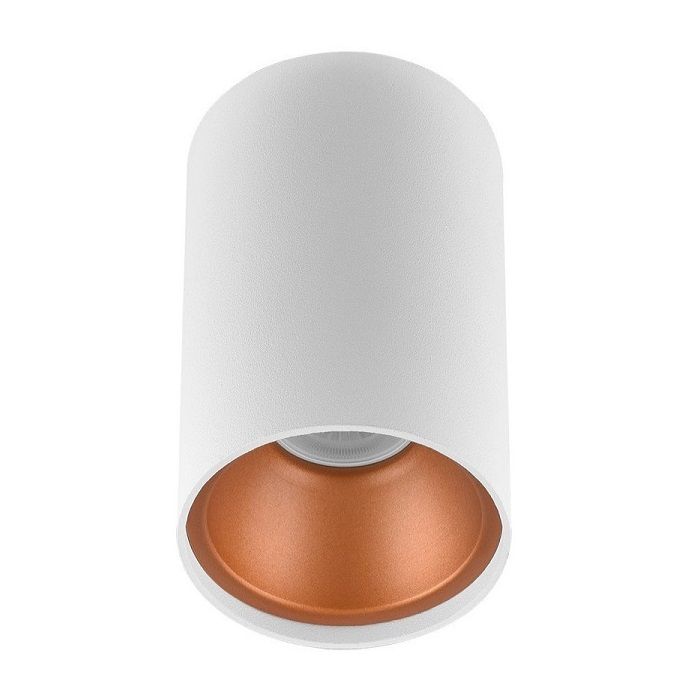 MOLLED MOL360-4 6x10 cm Beyaz-Bakır Sıva Üstü Silindir Spot Kasası (Metal - GU10 Duylu)