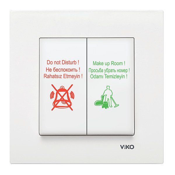 VİKO Karre/Meridian 90967088 DND/MUR Komütatör (Düğme+ Mekanizma) [Beyaz]