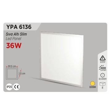 YCL YPA 6136 36 Watt Sıva Altı 60x60 Slim LED Panel
