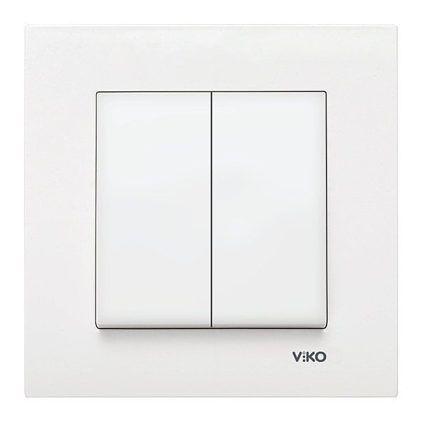VİKO Karre/Meridian 90967044 Dual Anahtar (Düğme+ Mekanizma) [Beyaz]