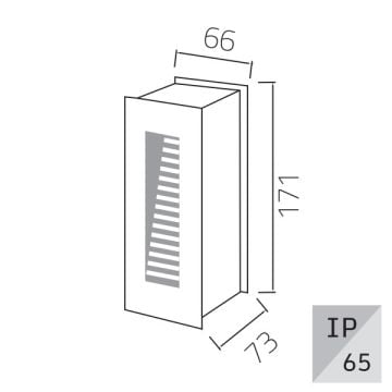 EGGE EG-9320 3 Watt Antrasit Sıva Altı Dış Mekan LED Merdiven Armatürü - Gün Işığı (3000K)
