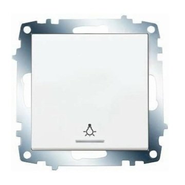 VİKO Novella/Trenda 92605614 Işıklı Light Anahtarı Düğmesi [Metalik Beyaz]