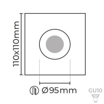 MOLLED MOL6107 Siyah Sıva Altı Kare Spot Kasası (Metal)