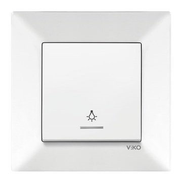 VİKO Novella/Trenda 92605714 Işıklı Light Anahtarı Düğmesi [Beyaz]