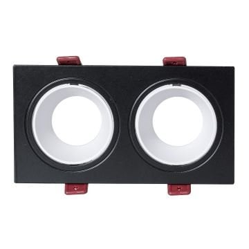 MOLLED MOL4152-SB Siyah-Beyaz Sıva Altı İkili Spot Kasası (Metal)