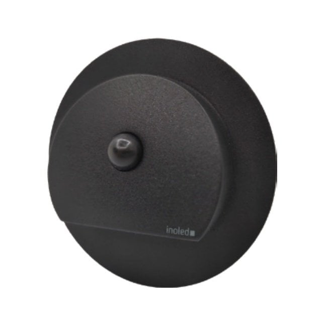 inoled 6106-05 1 Watt Siyah Yuvarlak LED Merdiven Armatürü - Mavi