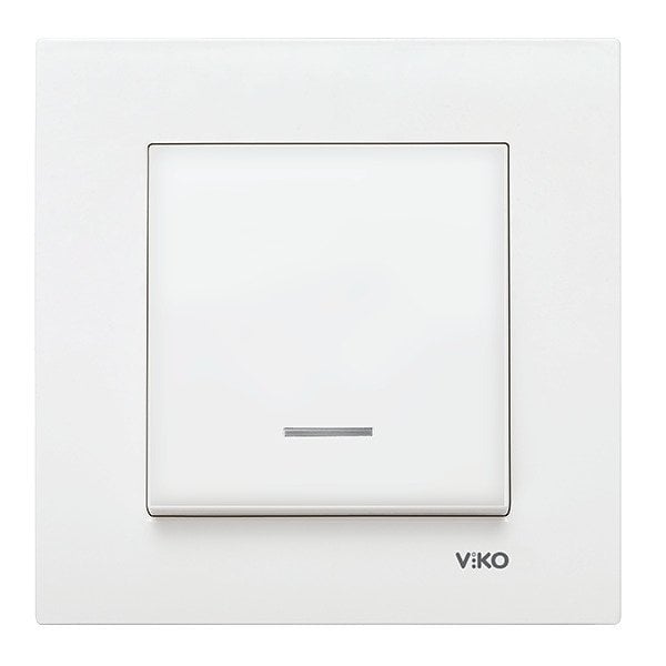 VİKO Karre/Meridian 90967019 Işıklı Anahtar (Düğme+ Mekanizma) [Beyaz]