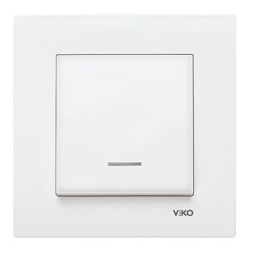 VİKO Karre/Meridian 90967019 Işıklı Anahtar (Düğme+ Mekanizma) [Beyaz]