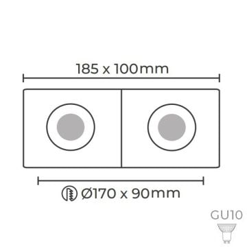 SN Sıva Altı Saten-Siyah İkili Spot Kasası (Metal)