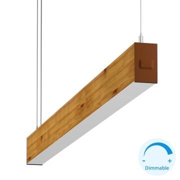 GOYA GY 8032-180-62-C 52 Watt 180 cm Ahşap (Ceviz) Desenli DİMLİ Lineer Sarkıt Armatür