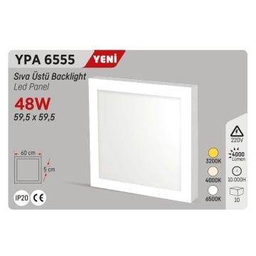 YCL YPA 6555 48 Watt Sıva Üstü 60x60 Backlight LED Panel