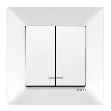 VİKO Karre/Meridian 90967050 Işıklı Komütatör (Düğme+ Mekanizma) [Beyaz]