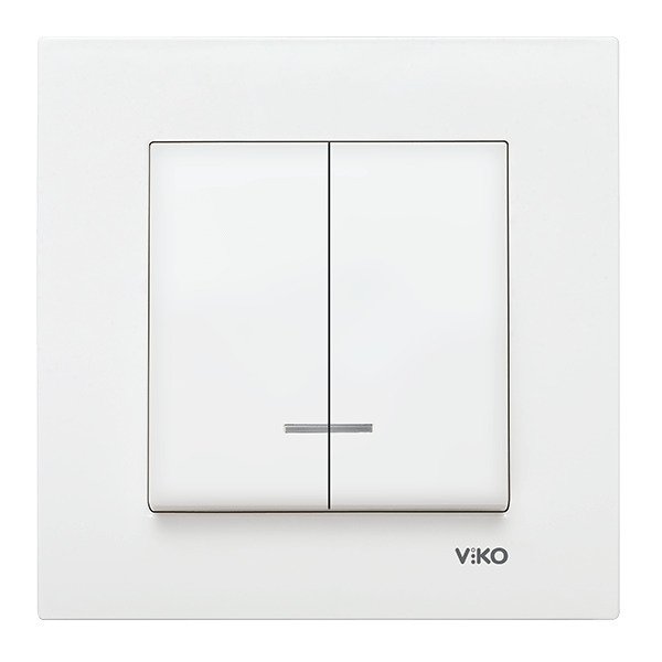 VİKO Karre/Meridian 90967050 Işıklı Komütatör (Düğme+ Mekanizma) [Beyaz]