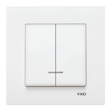 VİKO Karre/Meridian 90967050 Işıklı Komütatör (Düğme+ Mekanizma) [Beyaz]