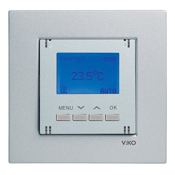 VİKO Novella/Trenda 92605018 Termostat (Zemin Altı - Sensörlü) [Gümüş]