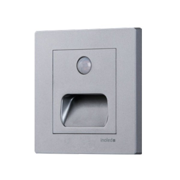 inoled 6102-01 1 Watt Sensörlü Gri Kare LED Merdiven Armatürü - Beyaz Işık (6500K)