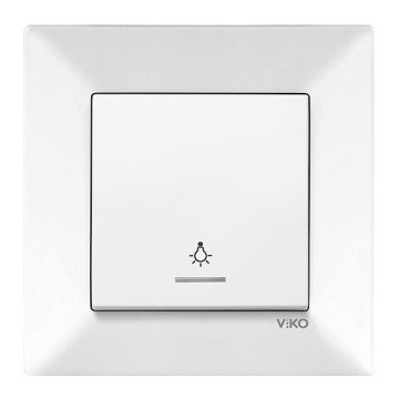 VİKO Karre/Meridian 90967014 Işıklı Light Anahtarı (Düğme+ Mekanizma) [Beyaz]