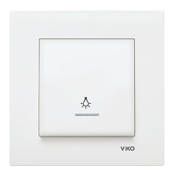 VİKO Karre/Meridian 90967014 Işıklı Light Anahtarı (Düğme+ Mekanizma) [Beyaz]