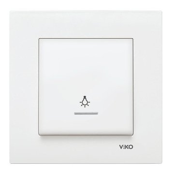 VİKO Karre/Meridian 90967014 Işıklı Light Anahtarı (Düğme+ Mekanizma) [Beyaz]