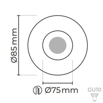 MOLLED MOL4135SB Beyaz-Siyah Sıva Altı Yuvarlak Spot Kasası (Metal)