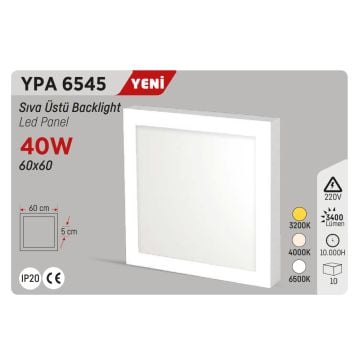 YCL YPA 6545 40 Watt Sıva Üstü 60x60 Backlight LED Panel