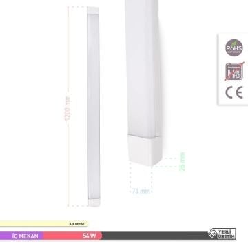 ACK AN19-01213 Satürn 54 Watt 120 cm OSRAM LED Bant Armatür - Ilık Beyaz (4000K)