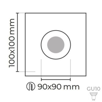 MOLLED MOL4166-1 Antrasit-Krom Sıva Altı Kare Spot Kasası (Metal)