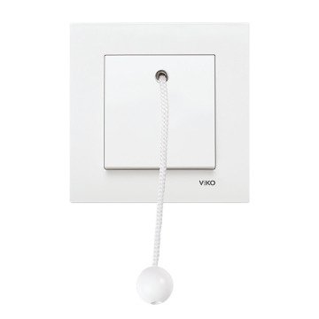 VİKO Karre/Meridian 90967018 İpli Acil Uyarı Butonu (Düğme+ Mekanizma) [Beyaz]