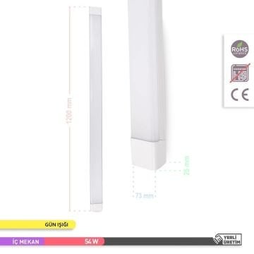 ACK AN19-01203 Satürn 54 Watt 120 cm OSRAM LED Bant Armatür - Gün Işığı (3000K)