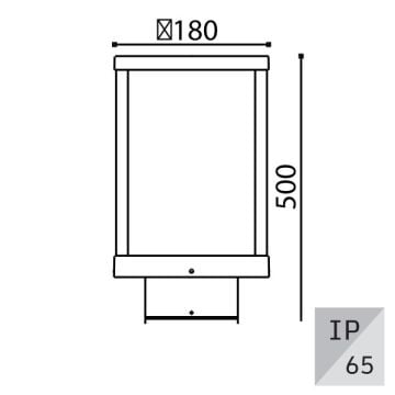 EGGE EG-9017 12 Watt 50 cm Antrasit LED Bollard Armatür - Gün Işığı (3000K)