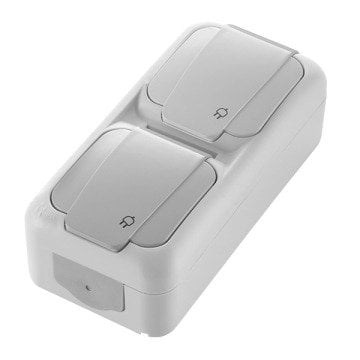 VİKO Vera 90555991 Dikey İkili Kombine Topraklı Priz ve Topraklı Priz [Gri]