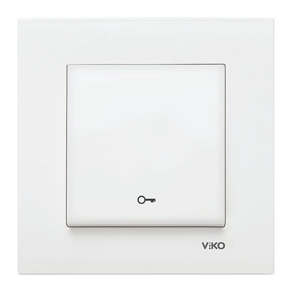 VİKO Karre/Meridian 90967005 Kapı Otomatiği Anahtarı (Düğme+ Mekanizma) [Beyaz]