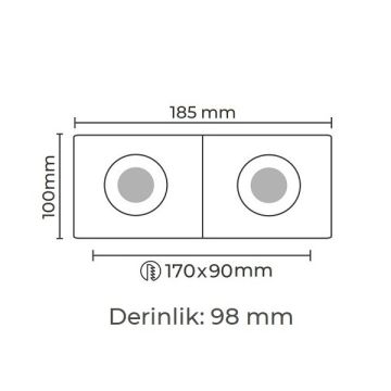 MOLLED MOL4155M 2x8 Watt Beyaz-Gold İkili Sıva Altı LED Spot (SAMSUNG/OSRAM/PHILIPS LED & EAGLERISE/PHILIPS/LIFUD Driver)