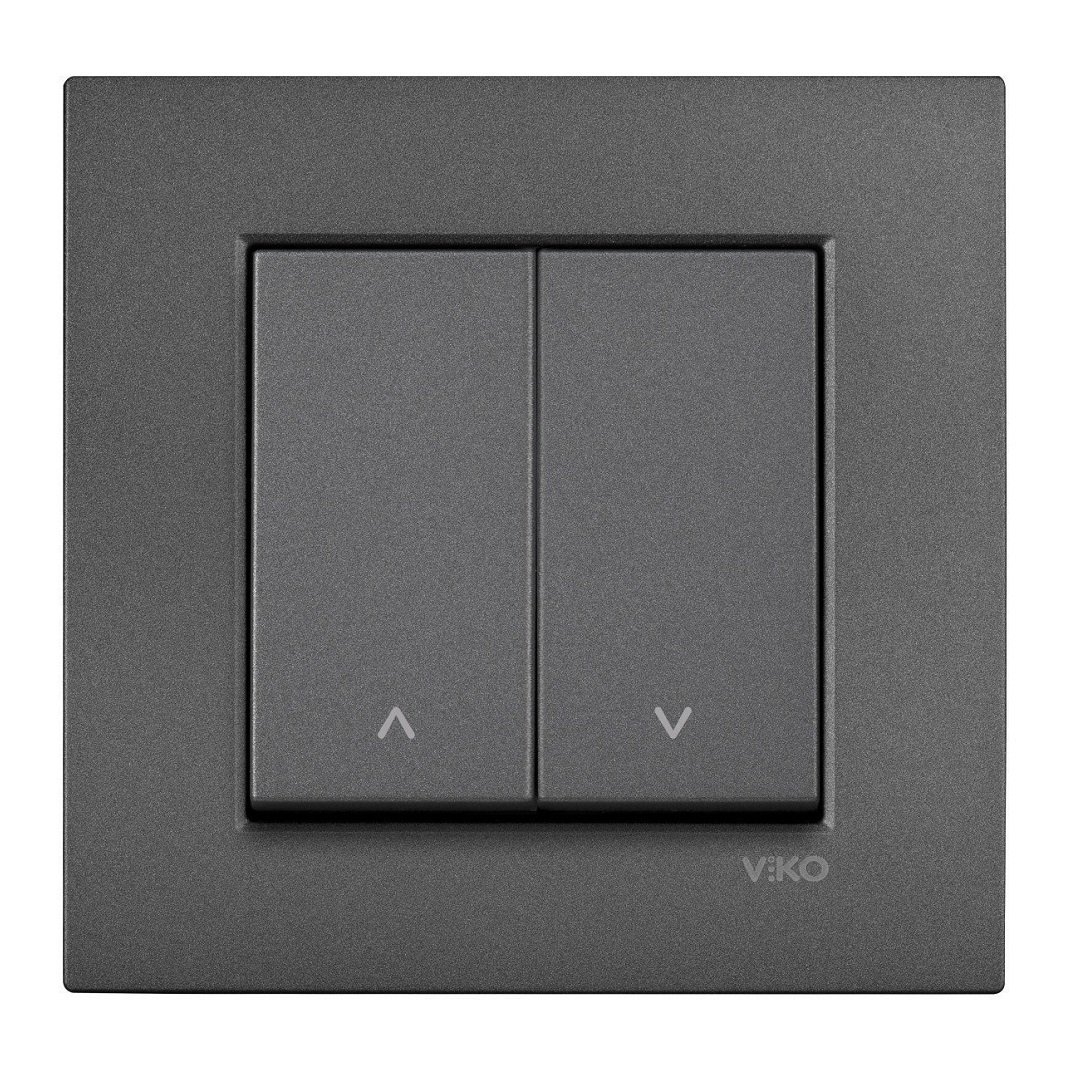 VİKO Novella/Trenda 92605416 İki Düğmeli Jaluzi Kumanda Anahtarı Düğmesi [Füme]