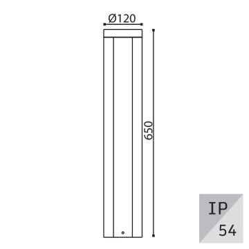 EGGE EG-9055 3x6 Watt 65 cm Antrasit LED Bollard Armatür - Gün Işığı (3000K)
