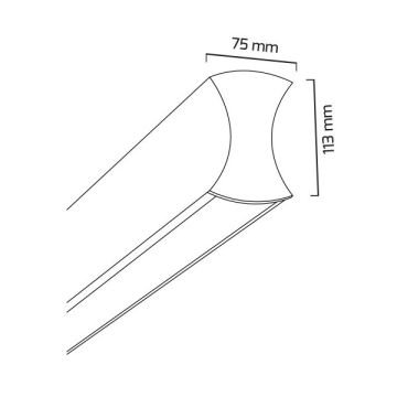 GOYA GY 8049-180 Siyah/Beyaz Kasa 75+51 Watt 180 cm Çift Yönlü Lineer Sarkıt Avize