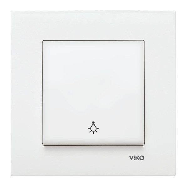 VİKO Karre/Meridian 90967003 Light Anahtarı (Düğme+ Mekanizma) [Beyaz]
