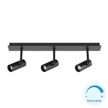 GOYA GY 1858-3 3x13 Watt Siyah/Beyaz Kasa Sıva Üstü Hareketli Üçlü Silindir Spot (Dimli)