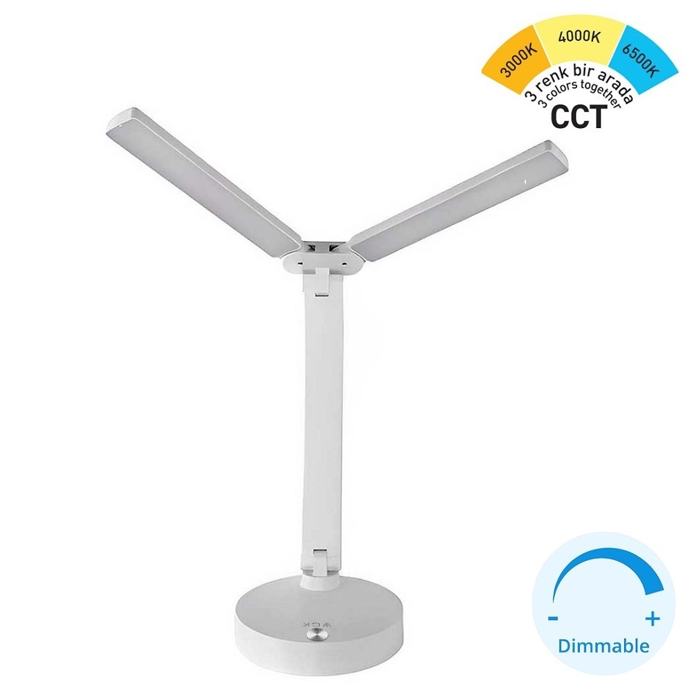 ACK AF11-10018 Dimli ve Dokunmatik Şarjlı LED Masa Lambası - 3 Işık Renkli (Beyaz + Ilık Beyaz + Gün Işığı)