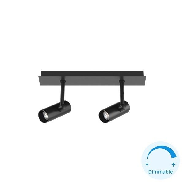 GOYA GY 1858-2 2x15 Watt Siyah/Beyaz Kasa DİMLİ Sıva Üstü Hareketli İkili Silindir Spot