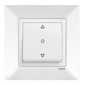 VİKO Karre/Meridian 90967072 Tek Düğmeli Jaluzi Kumanda Anahtarı (Düğme+ Mekanizma) [Beyaz]