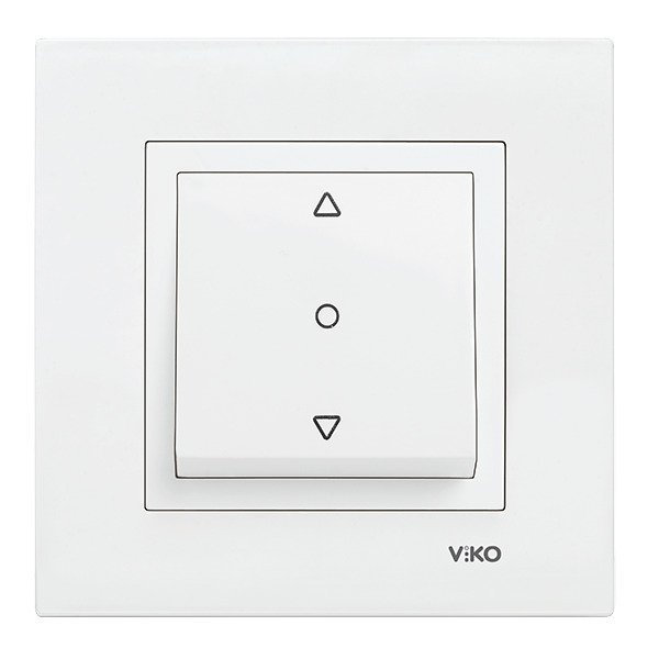 VİKO Karre/Meridian 90967072 Tek Düğmeli Jaluzi Kumanda Anahtarı (Düğme+ Mekanizma) [Beyaz]