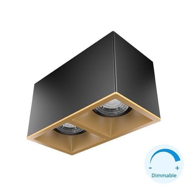 GOYA GY 1862-8 2x8 Watt Siyah-Gold DİMLİ Sıva Üstü İkili LED Spot