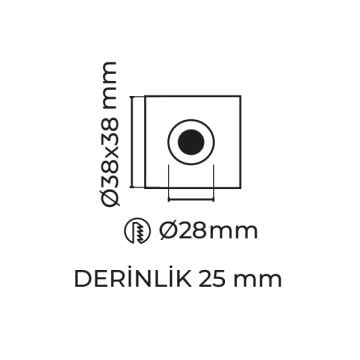 MOLLED MOL7085 3 Watt Siyah Kasa Kare LED Mini Spot