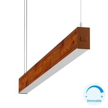 GOYA GY 8032-150-65-C-Dali 150 cm Ahşap (Ceviz) Desenli DİMLİ Lineer Sarkıt Armatür