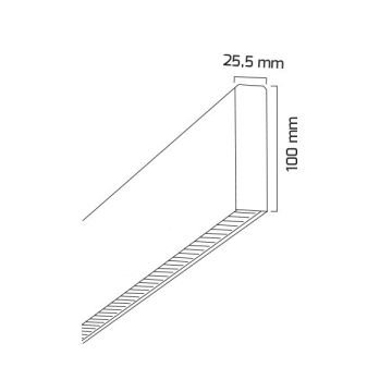 GOYA GY 8051-173 Siyah/Beyaz Kasa 90 Watt 173 cm Ultra Slim Sıva Üstü Lensli Lineer Armatür